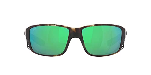 Image of Costa Man Sunglasses Matte Black Frame, Blue Mirror Lenses, 60MM