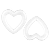 Milageto Styropor-Herz, weiß, Styroporherz Ring, Styroporform Herz durchbrochen, Styroporform Hochzeit, Schaumherzen Hochzeit - 20CM