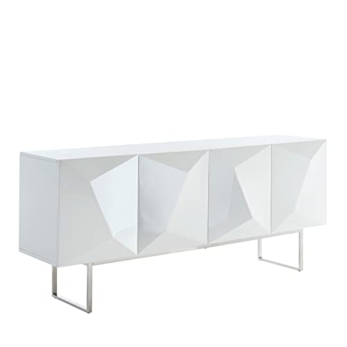 BAÏTA – Aparador Geme Lacado Blanco Brillante, 180 cm