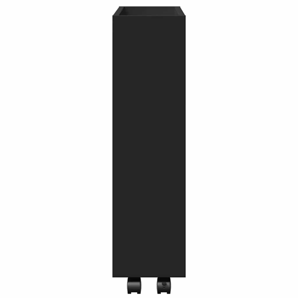 Carro de almacenamiento estrecho de 3 niveles, color negro | Fácil de mover con ruedas, 2 ruedas bloqueables, versátil para cocina, baño, sala de estar