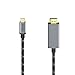 Hama USB-C auf HDMI Kabel 4K Ultra HD, USB C Stecker - HDMI Stecker (Adapterkabel für Tablet, Handy, Laptop und Monitor, Beamer, Fernseher, 1,5 m lang, vergoldet, Monitorkabel mit robustem Mantel) Alu