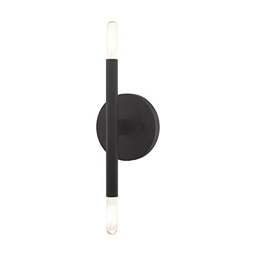 Image of Livex Lighting 51172-04 Copenhagen Collection 2 Light ADA Sconce, Black