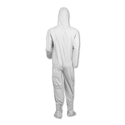 KleenGuard A40 Elastic-Cuff, Ankle, Hood & Boot Coveralls, White, 3X-Large, 25/Carton