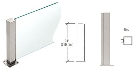 Crl Brushed Stainless 24; Plaza Series Glass Partition And Divider Posts Pp4324Ebs #TOP5