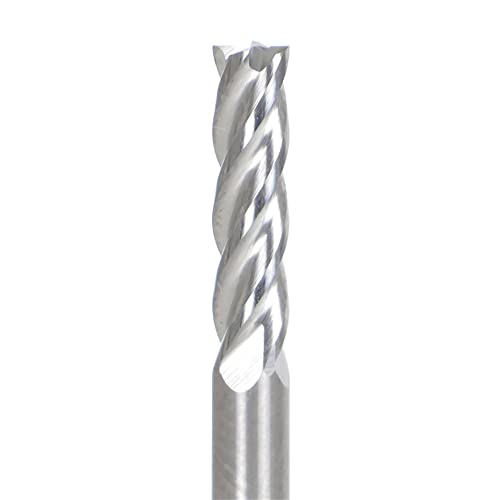 Image of 4 Flute Carbide End Mill 1 /2 Inch Cutting Length x 1-1 /2 Inch Overall Length x 1 /8 Inch Stem Diameter Suitable for Aluminum Cutting Non-Ferrous Metals Up Cutting 10 pcs