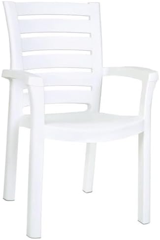 Compamia Marina Resin Patio Dining Arm Chair in White (Set of 2)