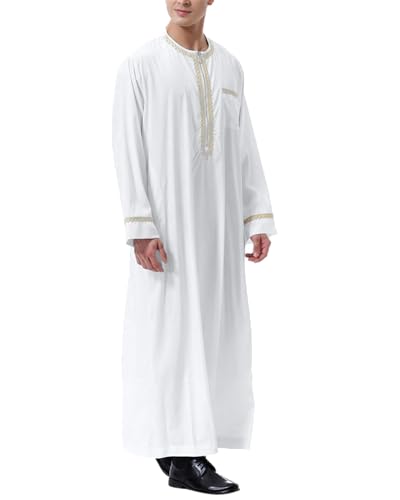 LVCBL Kaftan for Men Long Sleeve Mens Thobe Big And Tall Muslim Clothes Dubai Caftan Gown4