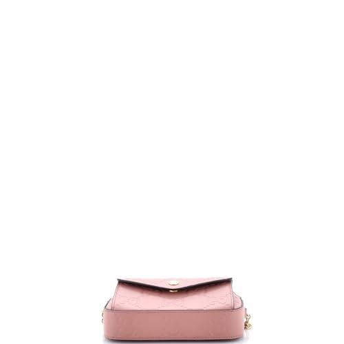 Pre-Loved Front Pocket Chain Shoulder Bag Jumbo GG Embossed Leather Super Mini, Pink4