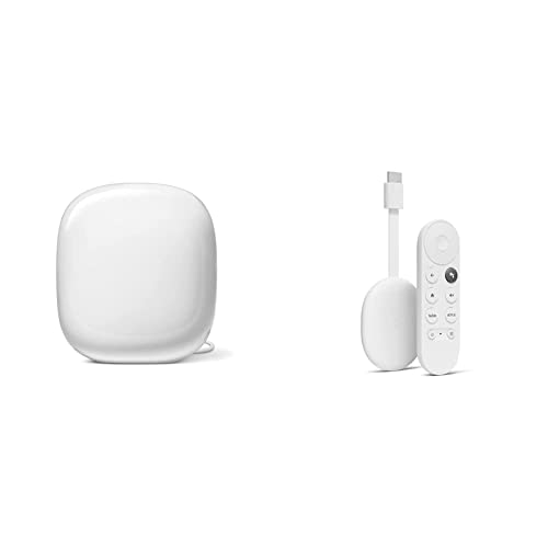 Google Nest Wifi Pro - Wi-Fi 6E - Reliable Home Wi-Fi System - Mesh Wi-Fi Router - Snow With Chromecast With Google Tv (4K)- Streaming Stick Entertainment With Voice Search, Snow #TOP7