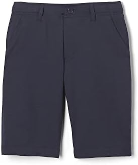 French Toast Boys' Flat Front Performance Stretch Short, Navy, 14