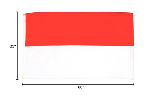 Image of AZ FLAG - Monaco Flag - 3x5 Ft - 100D Polyester Monegasque - Monacans Banner with Two Metal Grommets - Fade Resistant - Vivid Colors - 3' x 5' Feet - 150x90 Cm