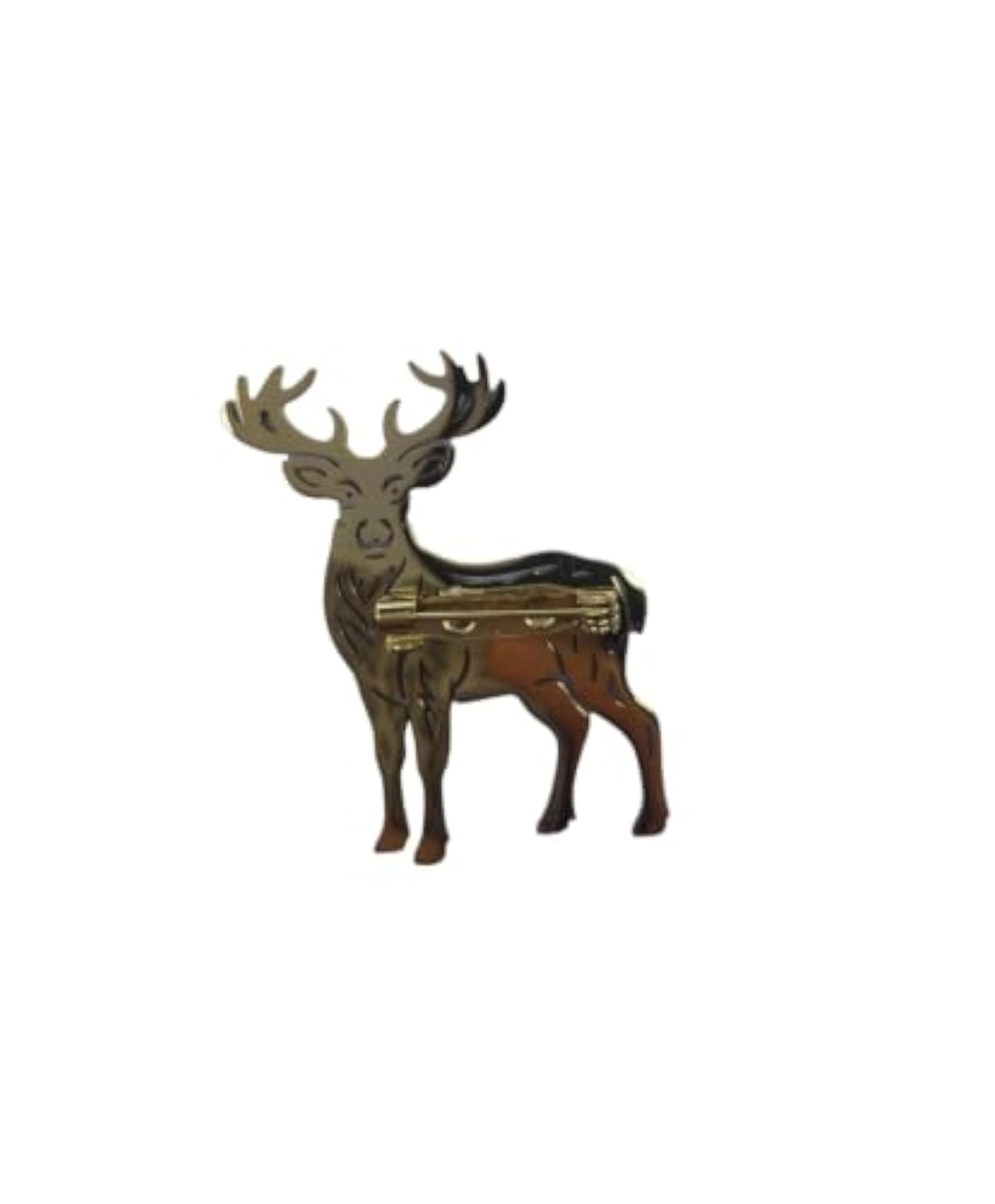 Men's Decorative Metal Dear Brooch Pin, Gold
