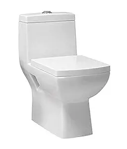 Belmonte Ceramic Floor Mounted One Piece Western Toilet/Water Closet/Commode/EWC Square S Trap - White