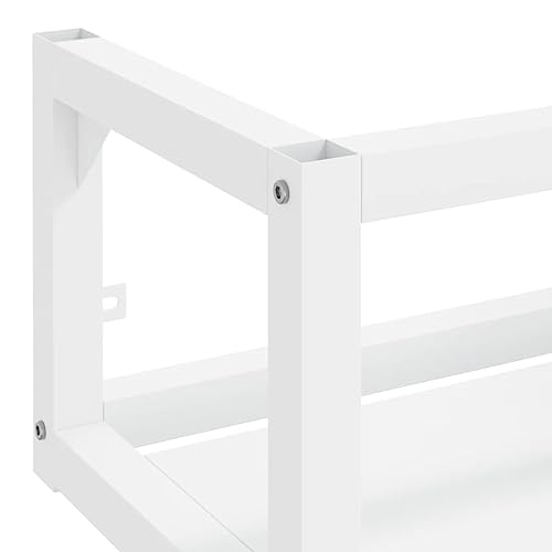 Soporte para lavabo de pared blanco: base de hierro resistente para aseos pequeños 7