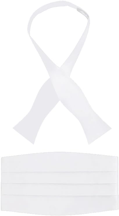 Men's 100% Silk Self-Tie Bow Tie and Cummerbund Set with Gift Box