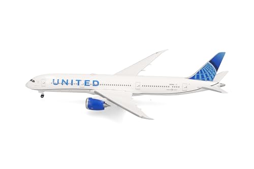 Herpa Modellflugzeug United Airlines Boeing 787-9 Dreamliner - N25982, Miniatur im Maßstab 1:500, Sammlerstück, Flugzeug Modell ohne Standfuß, Metall