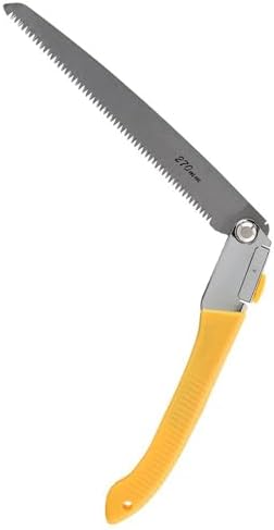LUTBEAUTY Folding Hand Saw, Double-Edge Pruning Saw for Gardening Tree Trimming Logging and Camping, Portable Folding Saw with Non-Slip Handle for Fast Wood Cutting, Compact Pocket Saw (Yellow)
