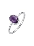💜 Design senza tempo: 💜 Questo anello colpisce per il suo design moderno e minimalista, con una piccola ametista ovale come elemento distintivo.