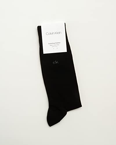 Calvin Klein Mens Dress Socks - 1 Pair Egyptian Cotton Blend with Comfort Stay-Up Cuff - Soft, Breathable & Smooth Crew Socks2