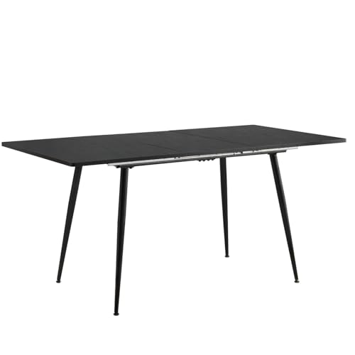 Table à manger modulable scandinave noire résolvant le manque d'espace
