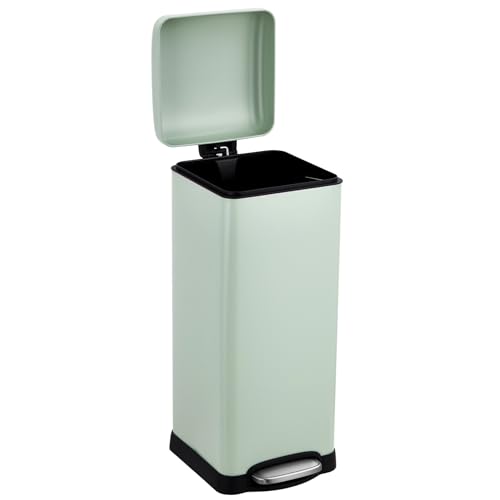 Caneca de basura cuadrada 30 L acero inoxidable verde