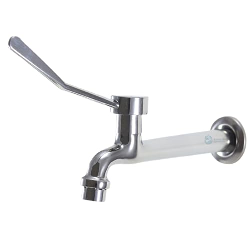 Torneira Clínica Parede Metal Cromado com Alavanca Cotovelo - 1/4 Volta