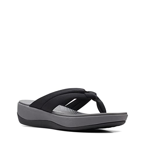 Clarks Clarks womens Arla Kaylie Flip Flop, Black Textile, 12 US
