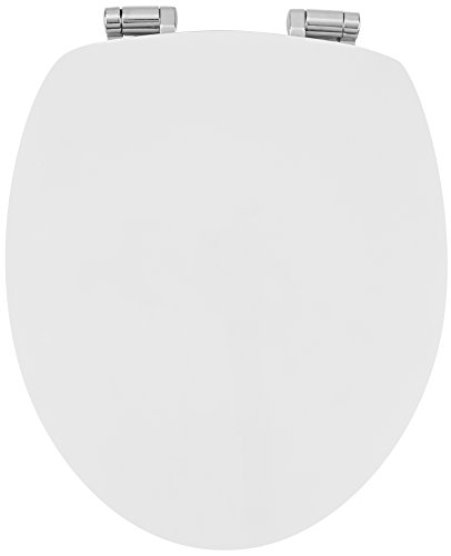 Sanwood WC-bril GLOSSY ART in wit met hoogglans oppervlak, omgekeerde randvorm, toiletbril met softclose, hout, 46,3 x 37,6 x 5,5 cm