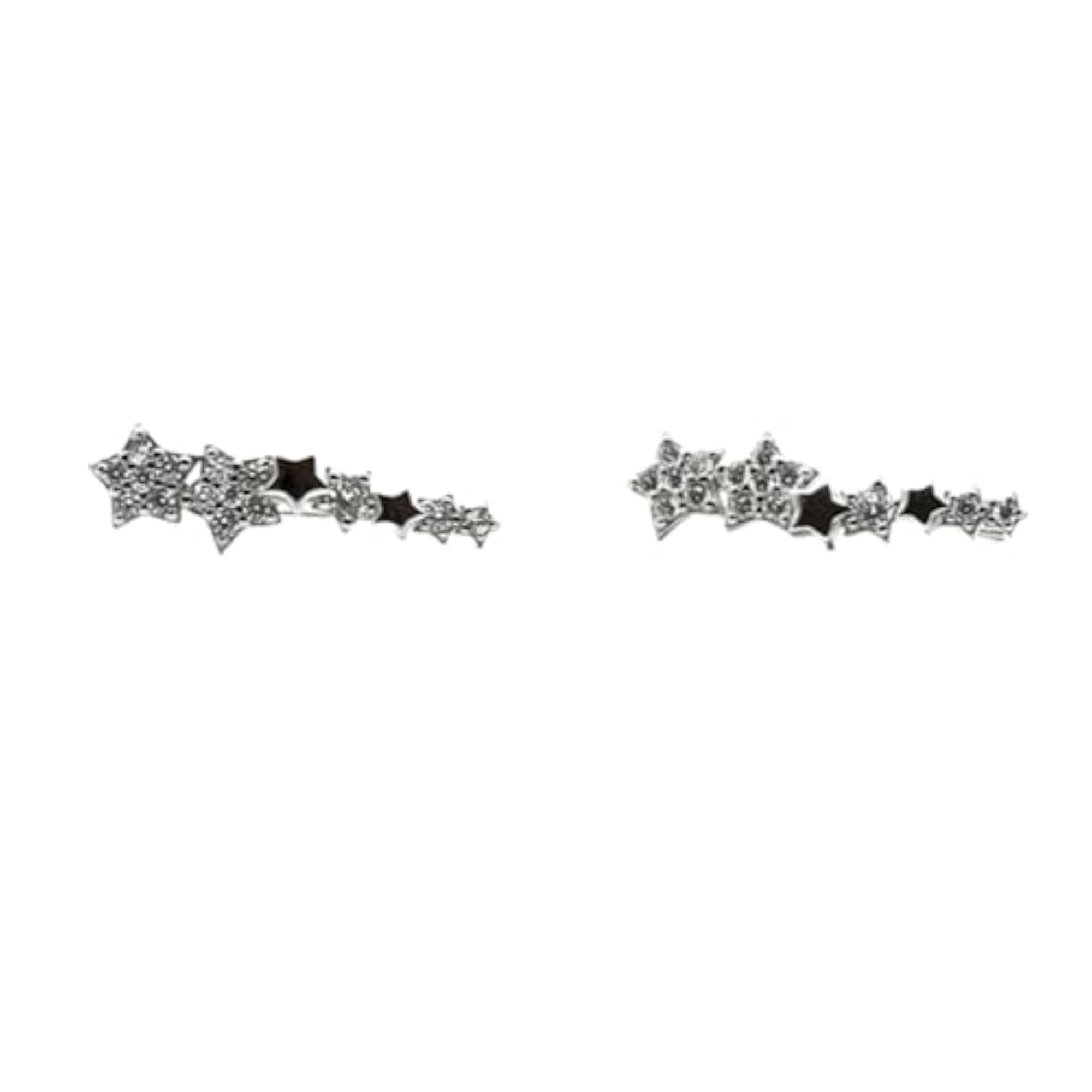 925 Pure Silver Celestial Star Climber Earrings, Statement