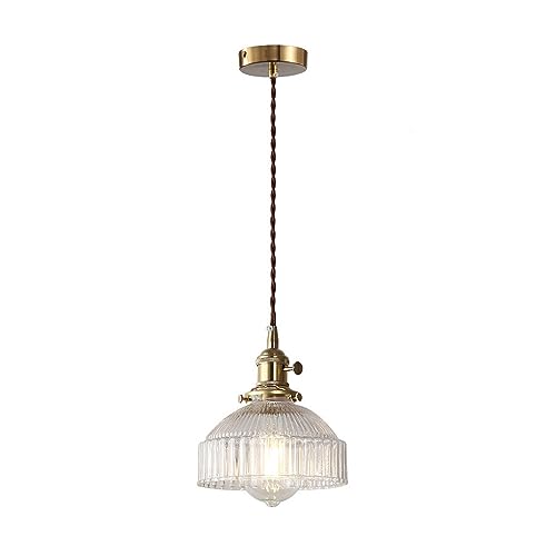 Luminaire suspendu nordique en verre et cuivre réglable pour salon