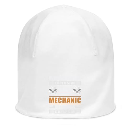 Bonnet blanc humour mécanicien imprimé piston skull extensible le cadeau parfait