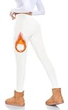 Picture of FULLSOFT Fleece Lined Leggings Women High Waisted Tummy Control Workout Winter Thermal Warm Soft Yoga Pants(White,Small-Medium)