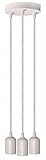 fantado Triple Socket Metal White Hardwire Cord Kit Ceiling Pendant Light Fixture w/Braided Cloth...