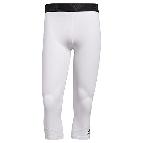 adidas Men's Techfit 3/4 Tights, White, Medium