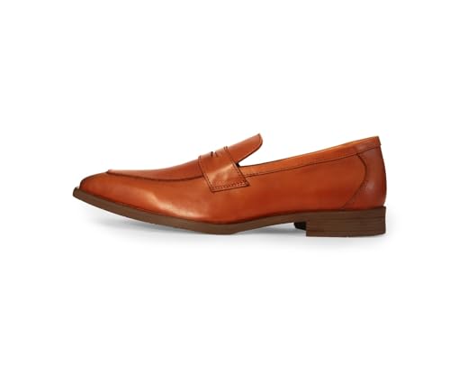 Image of Classic Genuine Leather Formal Penny Loafers for Men | Premium Formal Slip-On Shoes | Cushioned Comfort | Lightweight TPR Sole | Office & Business Wear