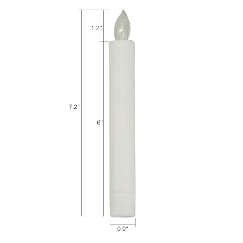 Image of CANDLE CHOICE 6 inch Tall Flameless Taper Candles with Remote Timer Long Battery Operated Flicking Electric LED Window Stick Candles for Candelabra Wedding Christmas Decorations Table Centerpieces 2 Pack