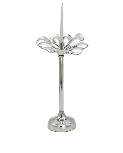 Candle Stick Holder Flower By Godinger - 15.75" Nickel #TOP2