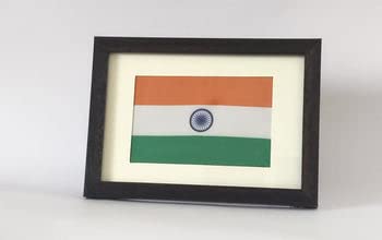 Image of Indic Inspirations India flag frame, Desktop Frame (A5), Wall Frame, National flag of India, Tiranga Flag Wall Frame, Polyester Bharat Flag, Easy to Maintain