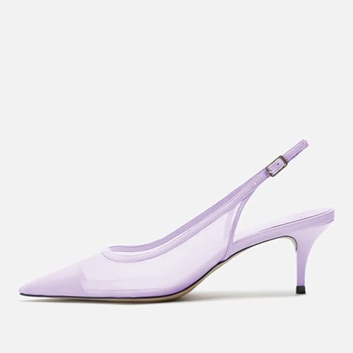 Image of Mesh Kitten Heels for Women Slingback Design with Pointed Toe Breathable and Stylish Elegant Low Heel for Comfort