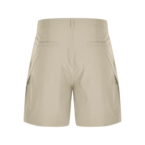 Men Cargo Shorts Summer Casual Hiking Pants Elastic Waist Big and Tall Knee Length Multi-Pockets Bermuda Shorts3