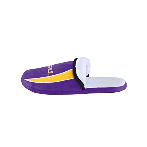 Image of FOCO mens NCAA College Team Logo Sherpa Moccasin Slippers