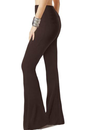 Image of WSPLYSPJY Women's Print Stretch Bell Bottom Flare Palazzo Pants Trousers