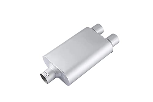 Floshine Universal Mufflers,Two Chamber 2.5 Inch Inlet/2.5 Inch Outlet，Performance Automotive Exhaust Muffler Fh425400 #TOP4