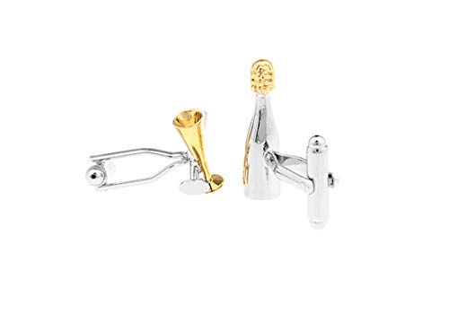 Mancuernillas para hombre KnBoB botella y copa miniatura 1