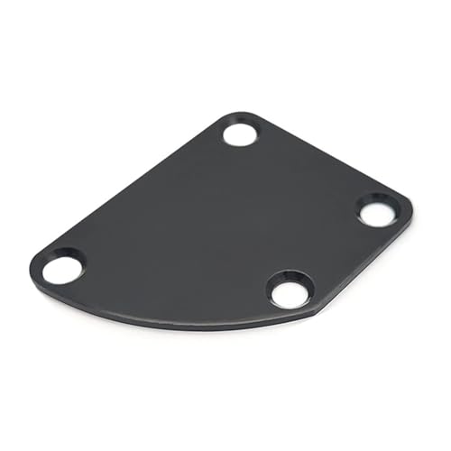 Plaque de manche de guitare électrique noire métallique avec vis de fixation renforcées