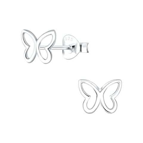 925 Sterling Silver Hypoallergenic Small Open Butterfly Stud Earrings for Women 6 x 6 mm with Push Back by Eden Raine Cover