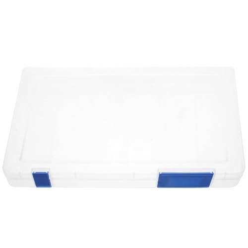 Lurrose Portable Project Case Scrapbook Storage Box Latching Lid Office Document Holder Stackable Craft Organizer Transparent File Container
