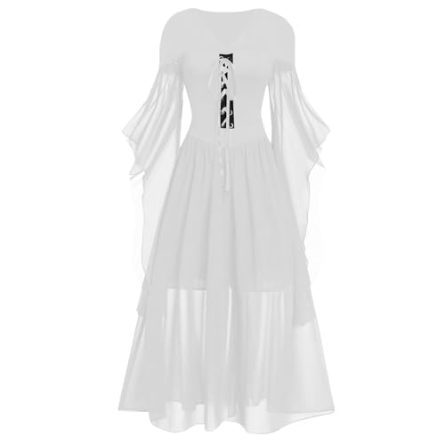 Robe Halloween pour femme style gothique médiéval noir chic