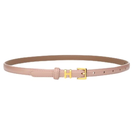 HBJWOV Women's Genuine Leather Thin Belt Women's Outerwear Dress Women's H-Button Small Belt Jeans Strap(Black-JoJo's Bizarre Adventure1)