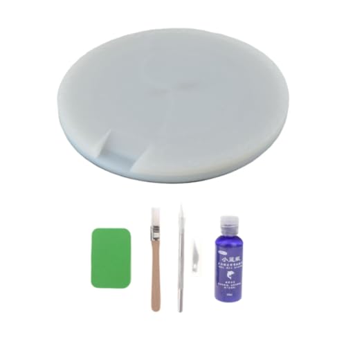 kowaku Table Tennis Rubber Cutting Board Sponge Cleaner with Table Tennis Glue Rotating Accessories Non Slip PE Board DIY Kits